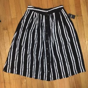 Striped Midi Skirt With Pockets!!